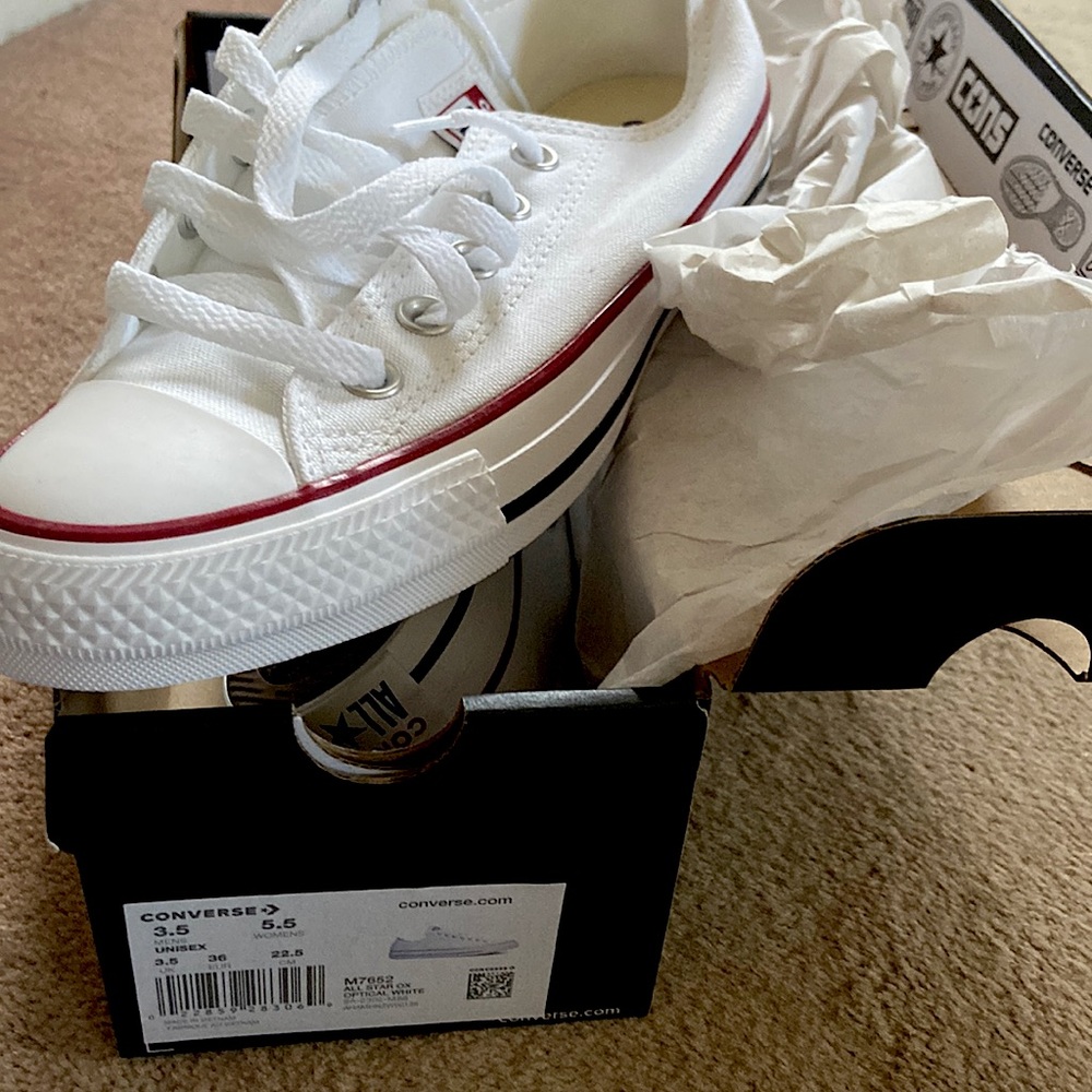 White low-top Converse